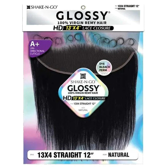 Glossy By Shake N Go 100% Virgin Remy Hair HD 13x4 Lace Closure - STRAIGHT 12" Alexwigs