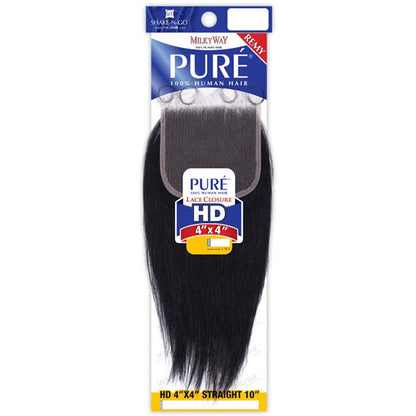 Milky Way Pure 100% Human Hair 4x4 HD Lace Closure - STRAIGHT 10" Alexwigs