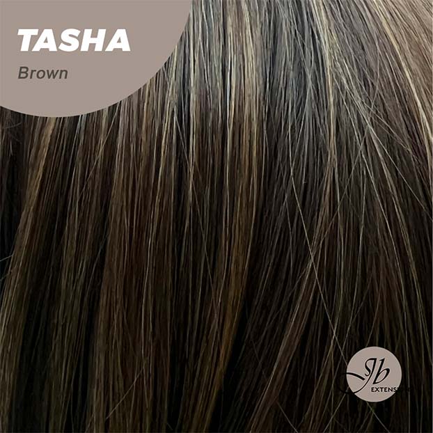 JBEXTENSION 24 Inches Wolf Cut Brown Women Wig With Bangs TASHA BROWN Alexwigs