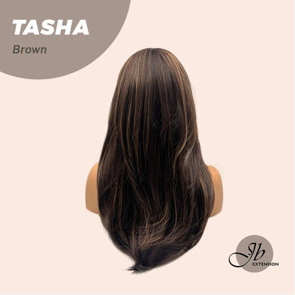 JBEXTENSION 24 Inches Wolf Cut Brown Women Wig With Bangs TASHA BROWN Alexwigs