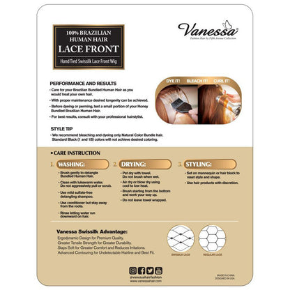 Vanessa 100% Brazilian Human Hair Swissilk Lace Front Wig - THH BONA Alexwigs