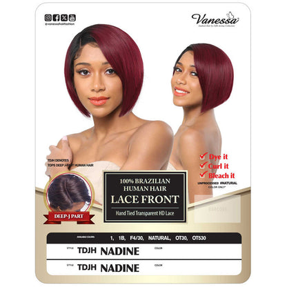 Vanessa 100% Brazilian Human Hair Swiss Silk Deep J-Part Lace Front Wig - TDJH NADINE Alexwigs