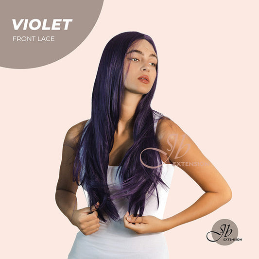 JBEXTENSION 26 Inches Dark Purple Color Long Straight Frontlace Glueless Wig VIOLET Alexwigs