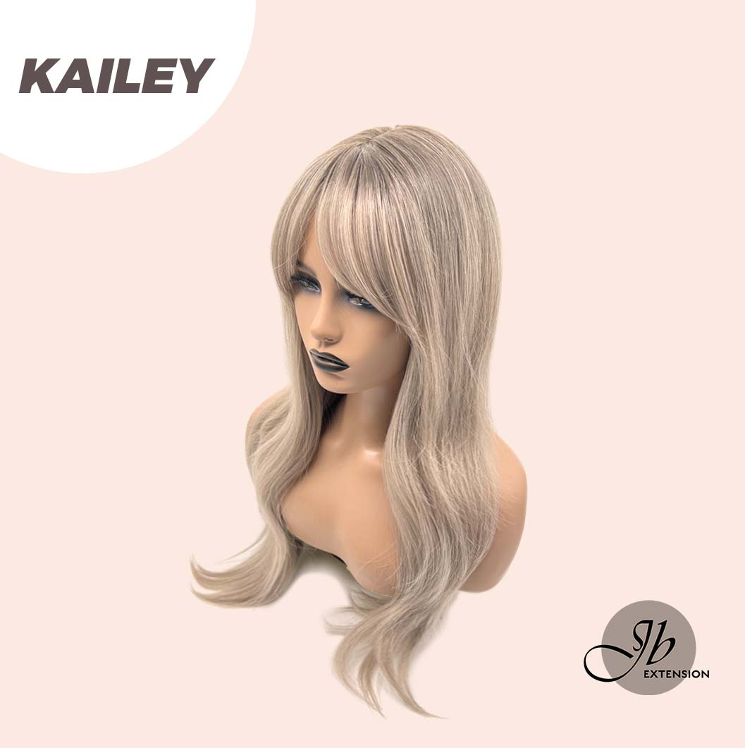 JBEXTENSION 25  Inches Curly Cold Blonde Wig With Bangs KAILEY Alexwigs