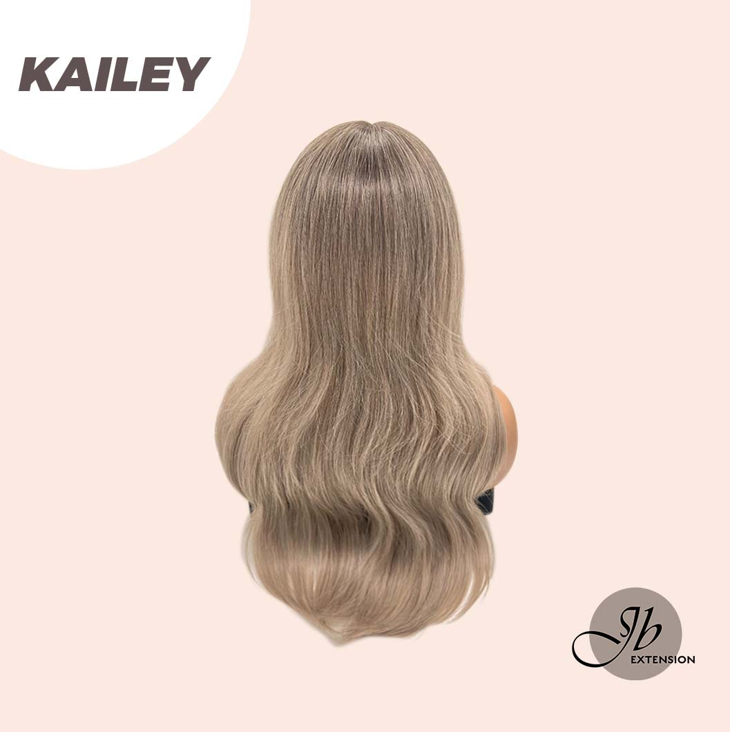 JBEXTENSION 25  Inches Curly Cold Blonde Wig With Bangs KAILEY Alexwigs