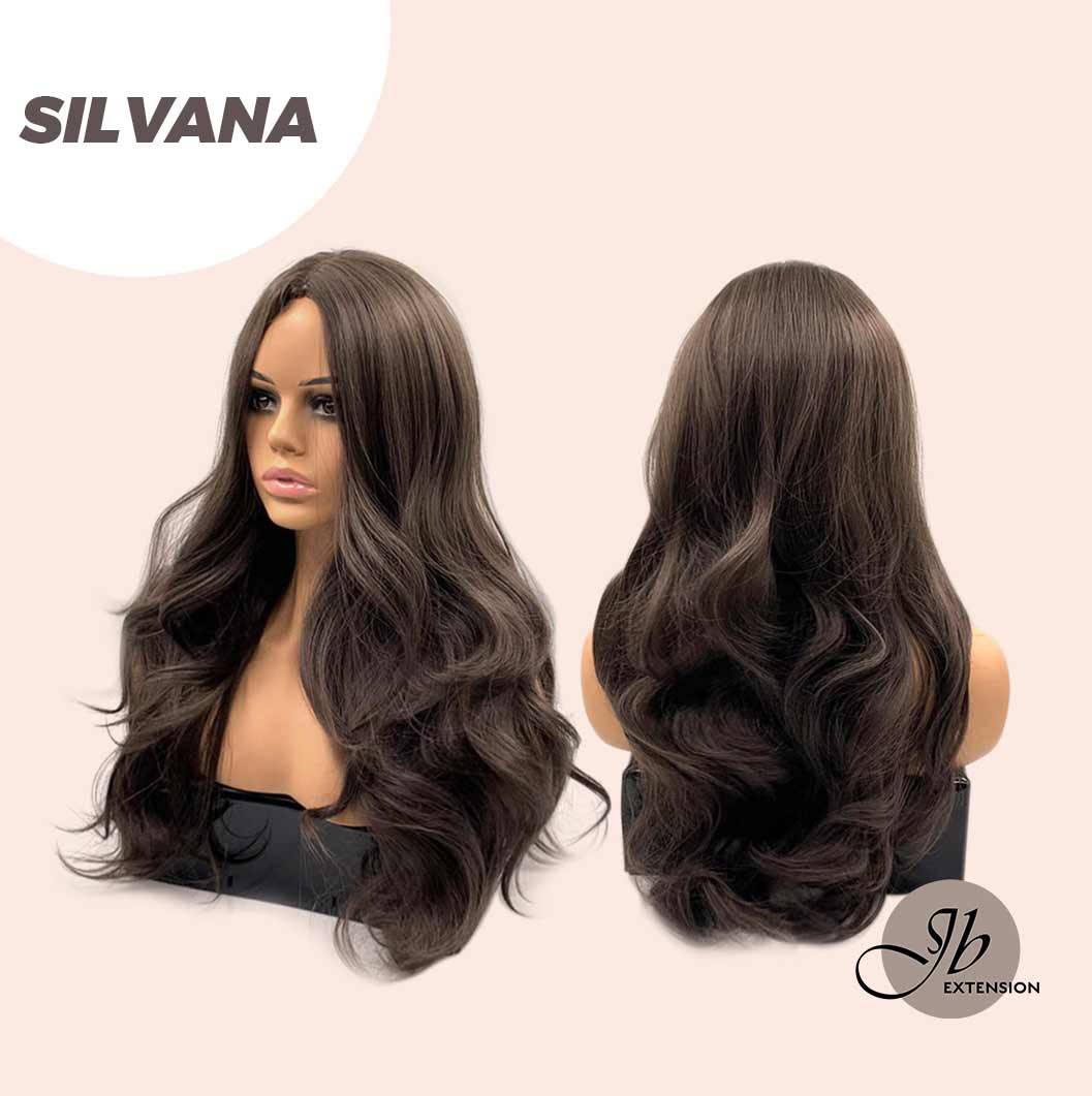 JBEXTENSION 25 Inches Curly Natural Brown Wig Without Bangs SILVANA Alexwigs
