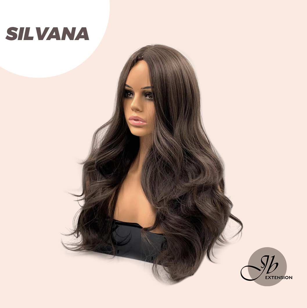 JBEXTENSION 25 Inches Curly Natural Brown Wig Without Bangs SILVANA Alexwigs