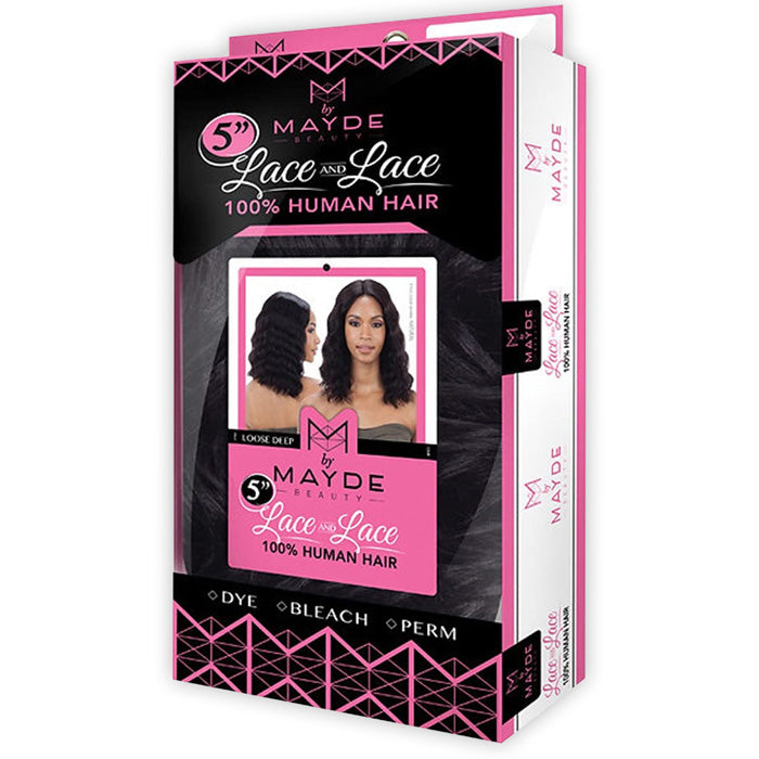 Mayde Beauty 100% Human Hair 5" Lace and Lace Front Wig LOOSE DEEP Alexwigs