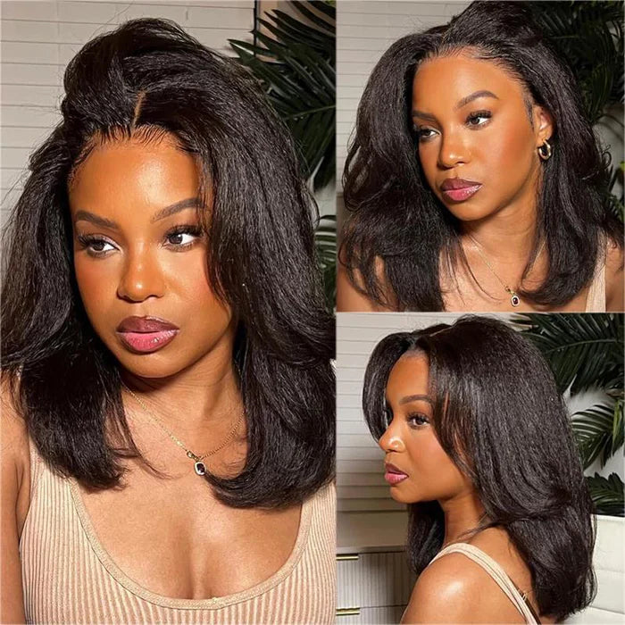 13x4 Lace Frontal Yaki Straight Pre Cut & Pre-Plucked Real Ear To Ear Pre-All Glueless Wig Alexwigs