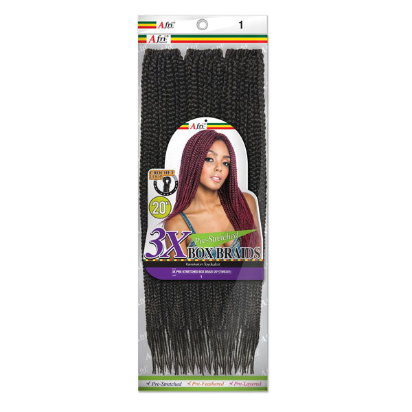 Mane Concept Afri Naptural Pre-Looped Crochet Braids - 3X PRE-STRETCHED BOX BRAID 20" Alexwigs
