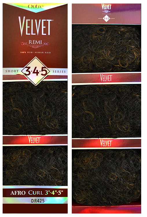 Outre Velvet 100% Remi Human Hair REMI AFRO CURL Weave 3 Pcs (Short 3.4.5 Series) Alexwigs