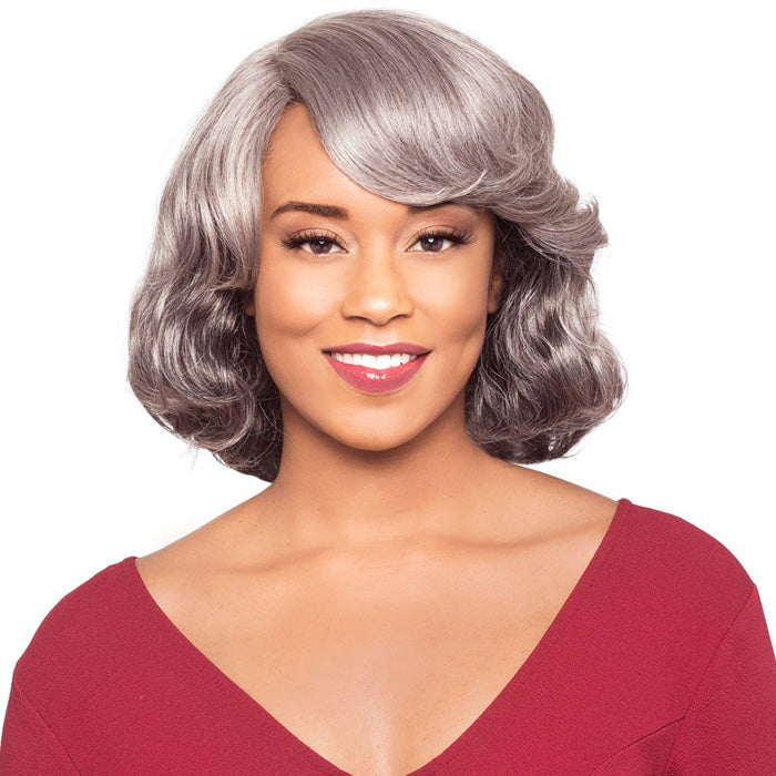 Foxy Silver Human Hair Blend Lace Part Wig STERLING Alexwigs