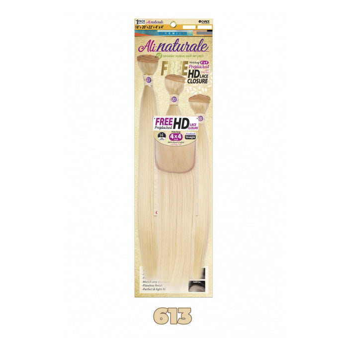 Chade AliNaturale Weave + HD Lace 4X4 Closure 14" - STRAIGHT 18/20/22" Alexwigs