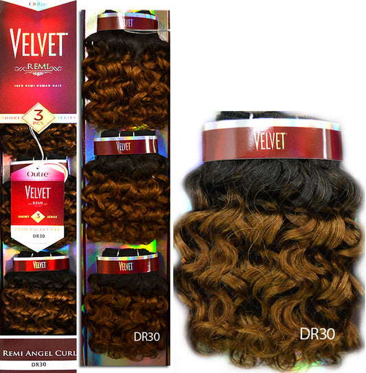 Outre Velvet 100% Remi Human Hair Weave - ANGEL CURL 3 PCS (Short Series) Alexwigs