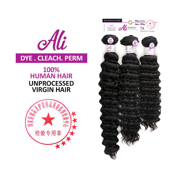 New Born Free Ali 100% Unprocessed Virgin Human Hair Brazilian Bundle 3pcs - PINEAPPLE WAVE Alexwigs