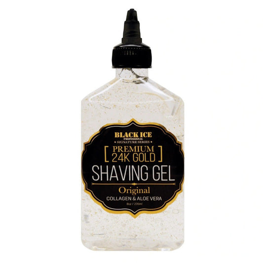 Black Ice Premium 24K Gold Shaving Gel Collagen n Aloe Vera 8oz