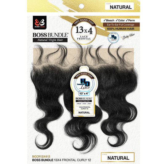 Bobbi Boss Bundle 100% Virgin Human Hair 13X4 HD Lace Closure - CURLY 12" Alexwigs
