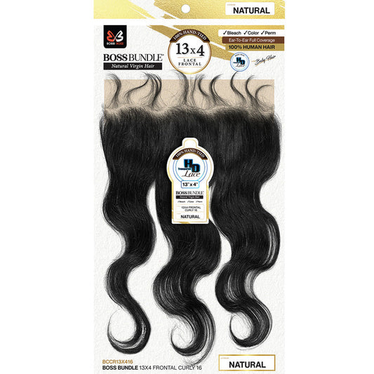 Bobbi Boss Bundle 100% Virgin Human Hair 13X4 HD Lace Closure - CURLY 16" Alexwigs