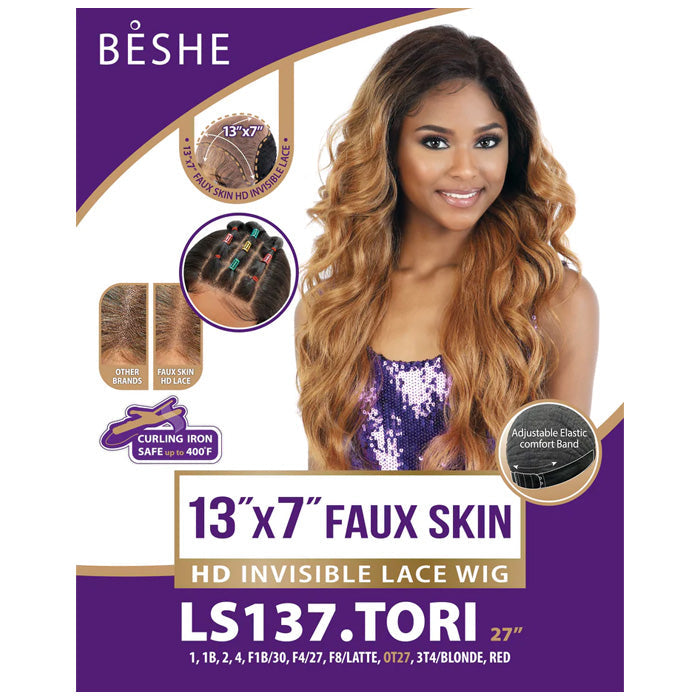 Beshe Glueless 13x7 Faux Skin HD Invisible Lace Front Wig - LS137.TORI