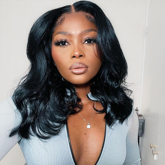 14 Inch Body Wave Short bob Wigs 5x5 Lace Closure Wigs Human Hair 100% Real Human Hair Wig Alexwigs