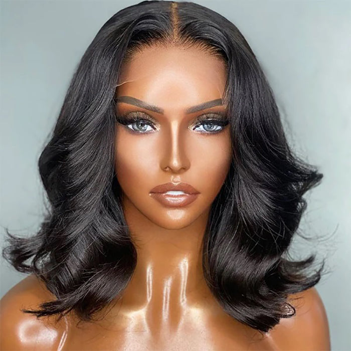 14 Inch Body Wave Short bob Wigs 5x5 Lace Closure Wigs Human Hair 100% Real Human Hair Wig Alexwigs