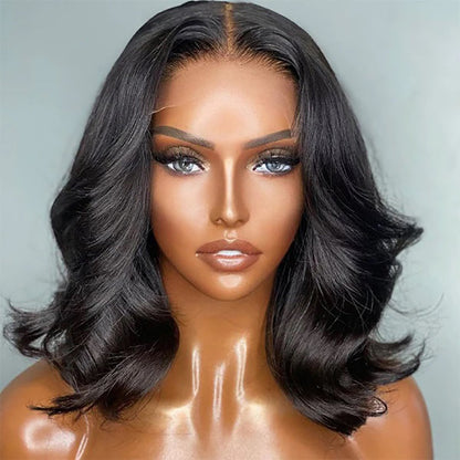 14 Inch Body Wave Short bob Wigs 5x5 Lace Closure Wigs Human Hair 100% Real Human Hair Wig Alexwigs