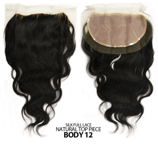 Sensationnel Bare & Natural 100% Brazilian Virgin Remi SILK FULL LACE NATURAL TOP 3 WAY PARTING PIECE STRAIGHT / BODY / WAVY 12" (4 x 4) Alexwigs