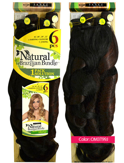 Janet Collection Noir Natural Malaysian Bundle Weave - BODY CURL 6 Pcs + Bang and Closure 16/18/20/22" Alexwigs