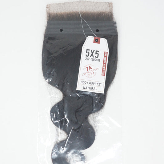 Sensationnel Bare & Natural 7A Unprocessed 100% Virgin Human Hair HD Lace Closure - 5X5 BODY WAVE 10-18" Alexwigs