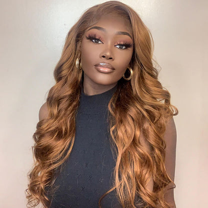 #30 Chestnut Brown Lace Front Wigs Body Wave Human Hair Fall Color Wigs For  Women Alexwigs