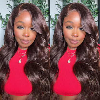 #4 Chocolate Brown 13x4 HD Lace Front Wigs Human Hair Wigs For Women Pre Plucked Alexwigs