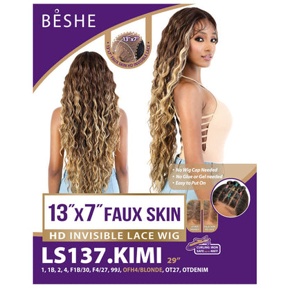 Beshe Glueless Faux Skin 13x7 HD Invisible Lace Wig - LS137.KIMI