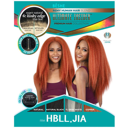 Beshe Ultimate Insider Remy Human Hair Blend Glueless HD Lace Wig - HBLL.JIA