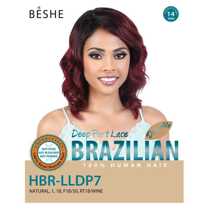 Beshe Brazilian Virgin Remi Human Hair Lace Deep Part Wig - HBR LLDP7