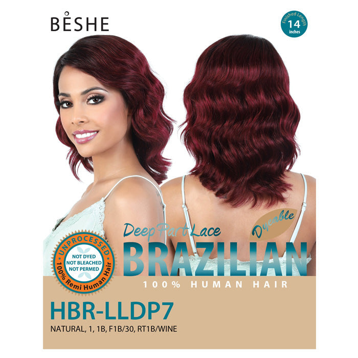 Beshe Brazilian Virgin Remi Human Hair Lace Deep Part Wig - HBR LLDP7
