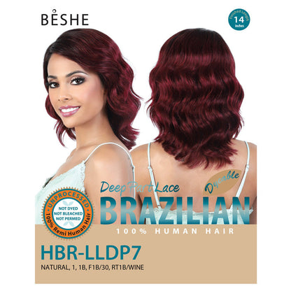 Beshe Brazilian Virgin Remi Human Hair Lace Deep Part Wig - HBR LLDP7