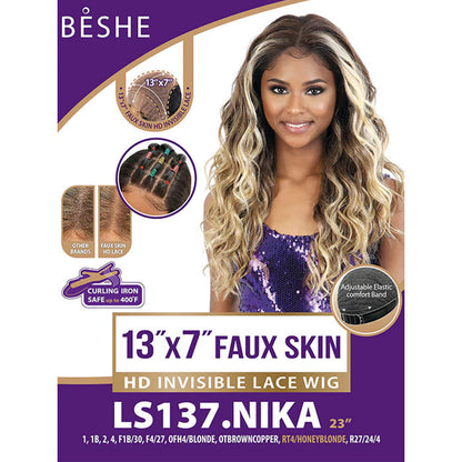 Beshe 13x7 Faux Skin HD Invisible Lace Front Wig - LS137.NIKA