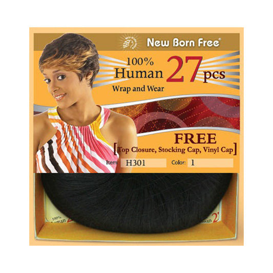 New Born Free 100% Human Hair WRAP & WEAR Weaving H301 (27 Pcs) Alexwigs