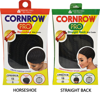 Vivica A Fox Cornrow PRO CAP STRAIGHT BACK OR HORSESHOE (With Combs)