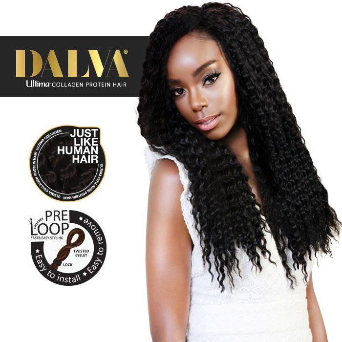 Dalva Ultima Collagen Protein Hair Pre-Looped Crochet Braid - RIPPLE WAVE 14/18" Alexwigs