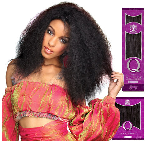 Zury Q Lace Human Blend Natural Texture Closure + Weaving 16"