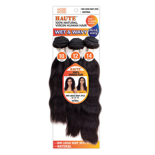 Model Model Haute 100% Virgin Human Hair Wet & Wavy Weave 3pc - LOOSE DEEP Alexwigs