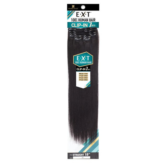 Shake N Go EXT 100% Human Hair Extension Clip In 7PCS - STRAIGHT 18 Alexwigs