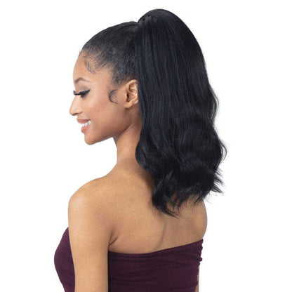 Freetress Equal Natural Me Drawstring Fullcap Half Wig - NATURAL PRESSED WAVES Alexwigs