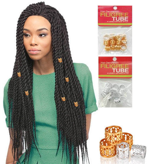 Magic Decoration Filigree Cuffs for Braiding Hair Filigree Tube Alexwigs