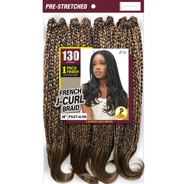 Zury Sis Loop Crochet Braids 100% Hand-Made - FRENCH J CURL BRAID 18" 130 STRANDS Alexwigs