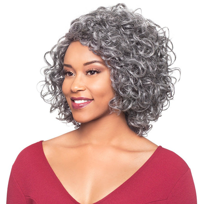 Foxy Silver Human Hair Blend Lace Part Wig - MARVA Alexwigs