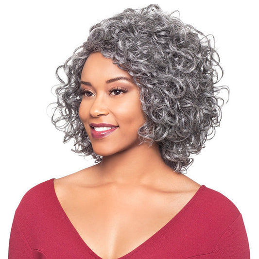 Foxy Silver Human Hair Blend Lace Part Wig - MARVA Alexwigs