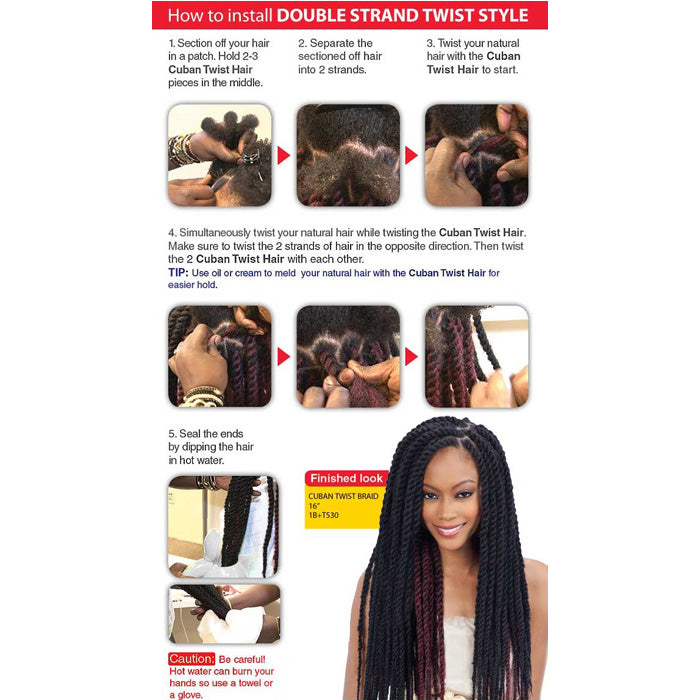 Equal by Shake N Go Cuban Double Strand Style Braid - CUBAN TWIST BRAID 12"/16"/24" Alexwigs