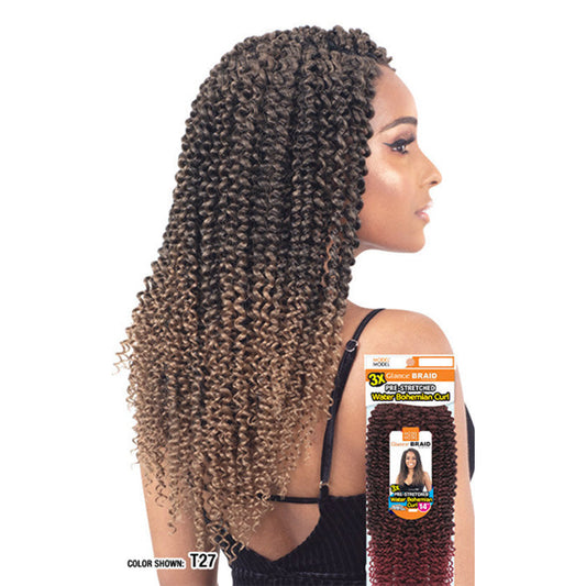 Model Model Glance Crochet Braids - PRE-STRETCHED WATER BOHEMIAN CURL 14" 3X Alexwigs
